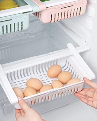 (NW000216) Adjustable Storage Basket For Fridge | Plastic Basket | Stretchable Food Organizer
