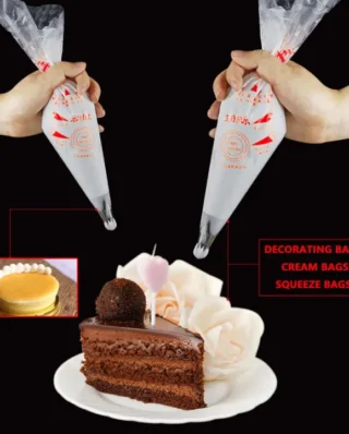 Pack of 100 Icing Bags - Plastic Icing Piping Bags Pastry Fondant Cake Decorating Bag Tool - 13inch