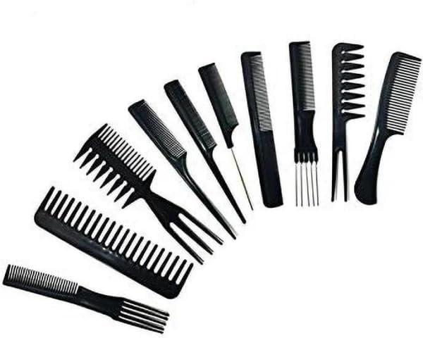 Hair Comb Set Professional Saloon – Pack of 10 Tail Comb Kit Hair Cutting Comb Set