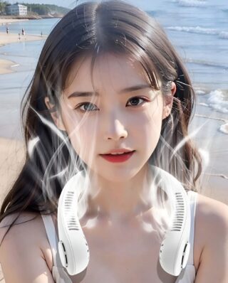 X5 Leafless Portable Neck Hanging Fan, Bladeless Neck Fan, Wearable Sports Mini Fan, USB Rechargeable (Random color)