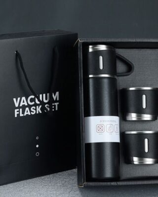 STAINLESS STEEL VACUUM FLASK SET, 500ML WITH 2CUPS (random color)