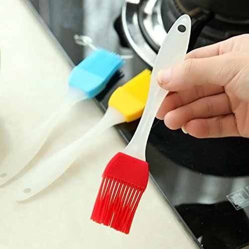 Pack of 6 - Silicone Pastry Basting BBQ Brush | Oil Butter Cream Spreading Brush (Random color)