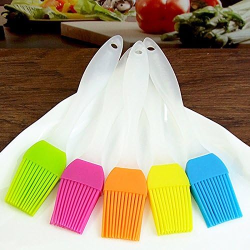Pack of 6 - Silicone Pastry Basting BBQ Brush | Oil Butter Cream Spreading Brush (Random color)