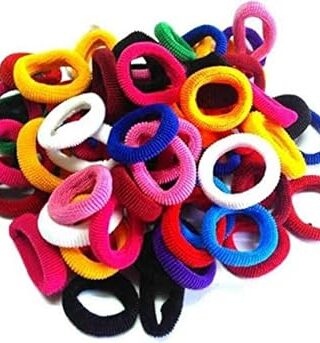 (Pack of 12) Small Multicolor Pony hair ties for girls (random colors)