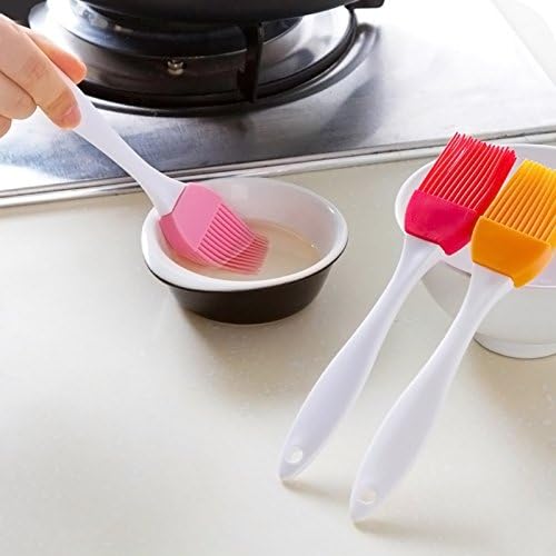 Pack of 6 - Silicone Pastry Basting BBQ Brush | Oil Butter Cream Spreading Brush (Random color)