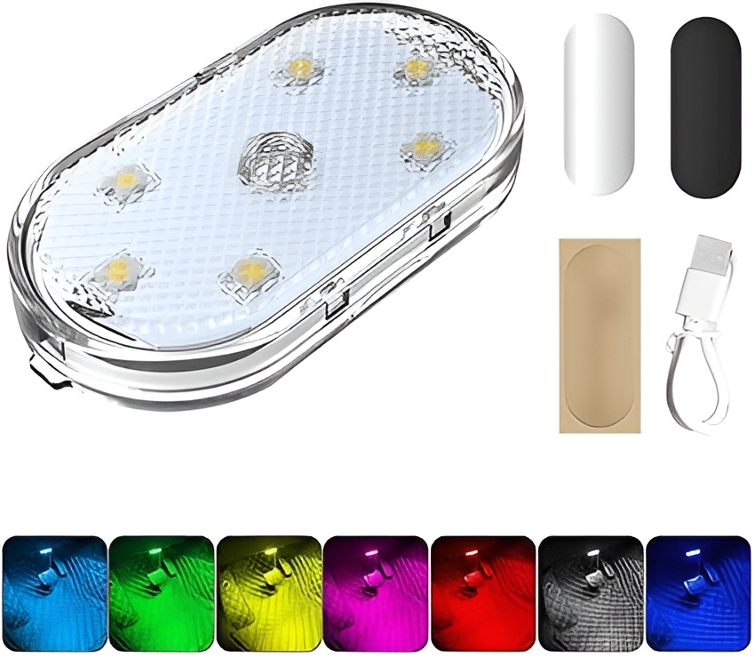 Universal RGB Touch Car Led Interior Lights, USB Rechargeable | Self Adhesive Portable Led Lights for Cars RVS and Trucks