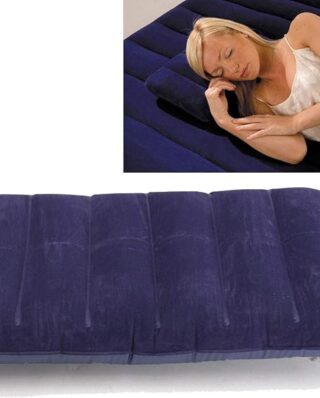 Inflatable Flocked Velvet Camping Sleeping Travel Pillow