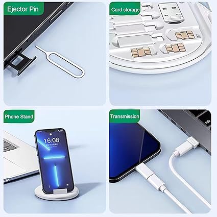 Multifunctional Data Cable Set 60W Fast Charging Cable for Android & Iphone (Random color)