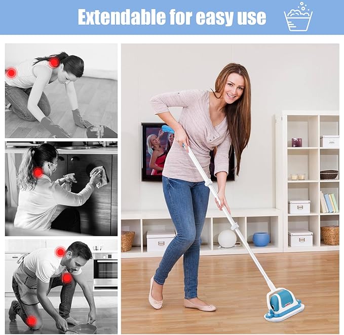 2 in 1 Mop System as Hand Scrubber & Floor Mop | Effortless Wiping, Scrubbing and Polishing - Image 4
