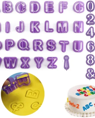 40pcs Upper Alphabet Capital Letters Number Cutter | Cake Decorating Mini Fondant Mould Tools for Sugar Craft Biscuit Pastry Plunger Baking