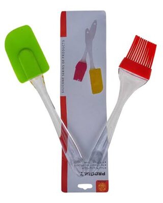 Silicon brush and Spatula Set | Cooking Baking Mix Set Pastry Tools  (random color )