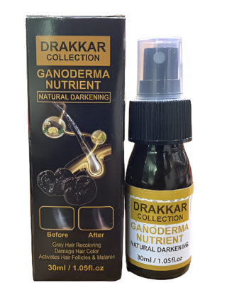 (NW000303) Anti-Greying Hair spray , Drakkar spray  for Hair, Organic Ganoderma, Inverted Essence for Grey Hair, Darkens Your Hair Naturally Without Damaging (30ML)
