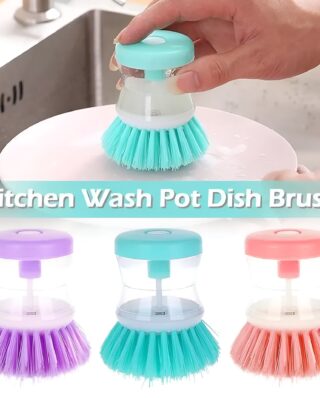 Mini Kitchen Liquid Dish Cleaning Brush | Scrubber Tool, Oil-Resistant, Scrubbing Sponge Remove Stains (Random color)