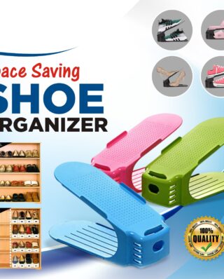 Pack of 2 Double Layer Adjustable Shoe Bracket Storage Shoe Rack | 2 In 1 Foldable Shoe Holder Space Saving (Random color)