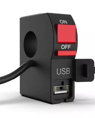 On/Off & USB port 2 Amp 5 V universal switch for bike, Extra external on off button. extra lights switch