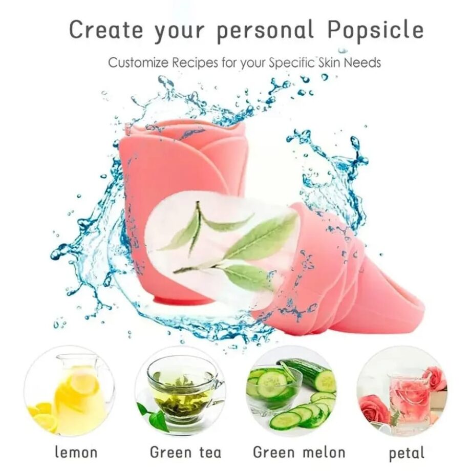 Rose Shape Silicone Facial Ice Roller For Face | Enhance Skin Glow Shrink &Tighten Pores (Random Color)