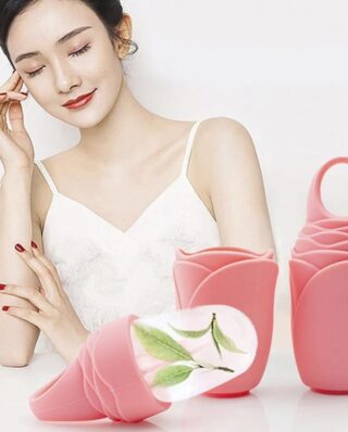 Rose Shape Silicone Facial Ice Roller For Face | Enhance Skin Glow Shrink &Tighten Pores (Random Color)