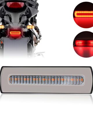 1 pc  LED Motorcycle Light Moto Rear Lights 40 LED Dual Color Light Guide Flow Direction Turning Brake Tail Lamp