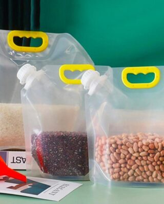 Moisture-Proof Sealed Transparent Food Grain Pouch | Storage Bag for Rice, Flour, cereals, Nuts etc