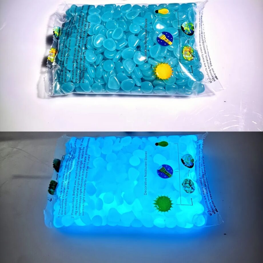 100 Pieces Glow In The Dark Pebbles, Resin Luminous Stones For Landscape, Garden Paths, Potted Plants, Parks, Aquarium Decor (Random color)