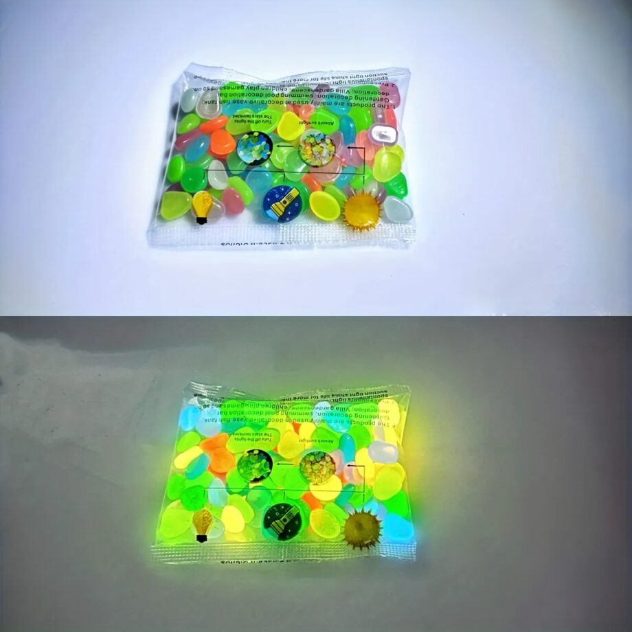 100 Pieces Glow In The Dark Pebbles, Resin Luminous Stones For Landscape, Garden Paths, Potted Plants, Parks, Aquarium Decor (Random color)