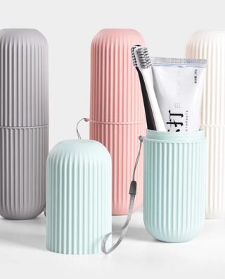 Portable Toothbrush Holder Case Toothpaste Storage Cup Household Travel (random color)