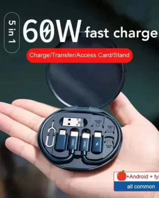 Multifunctional Data Cable Set 60W Fast Charging Cable for Android & Iphone (Random color)