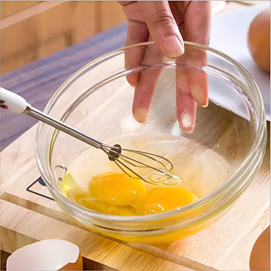 Mini Ceramic Flower Print Handle Egg Coffee milk cream Beater Hand Mixer Whisk - 1 pc (Random Whisk)