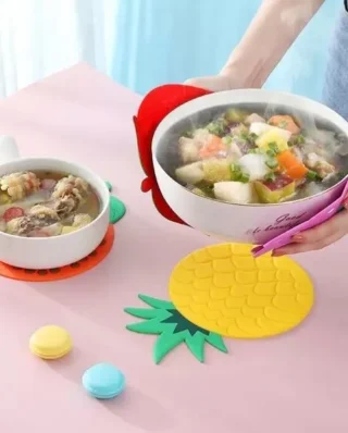 Silicone Fruit Shape Placemat Plate, Table, Cup Pad Non-slip Bowl Coaster Mat Waterproof Heat Insulation (Random shape)