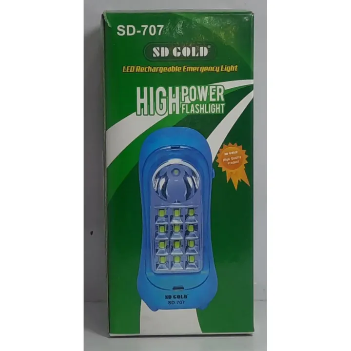 SD 707 flashlight rechargeable emergency light (RAndom Color)