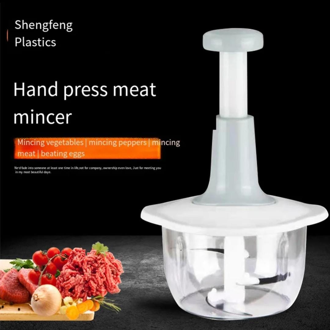 Manual Hand Push Chopper | Multi-functional Vegetable Meat Grinder, Grater, Chopper - 1.5 Liter (Random Color) - Image 2
