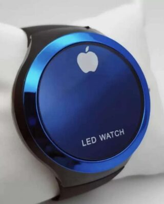 Round Shape Led Digital Watch with Apple Logo Digital Watch-watch for Men and Women (Random Color )