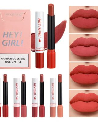 4in1 Trending Lipstick Set Cigarette Shape Matte Long Lasting Easy to Colour Non-Sticky Unfading Lip Gloss Makeup Cosmetic for Makeup