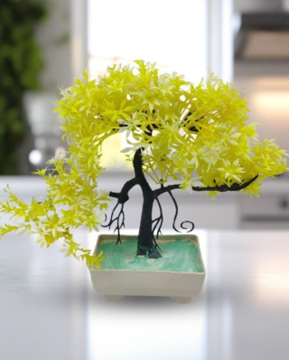 Artificial Bonsai Tree yellow Decoration Piece