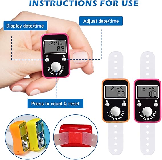 Mitening Manual Counter, Digital Counter, Electronic Counter, Padel Points Counter, People Counter, Clicker Counter for School Competition Stadium Bus Station (Random Color)