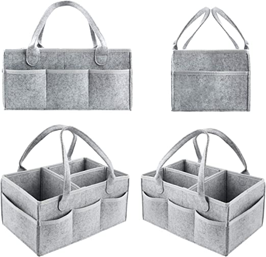 Baby Diaper Caddy Organizer Bag-Portable Storage Basket, Essential Bag (gray color) - Image 4