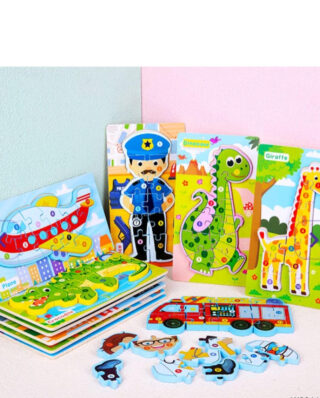 Wooden puzzles for kids (random design)