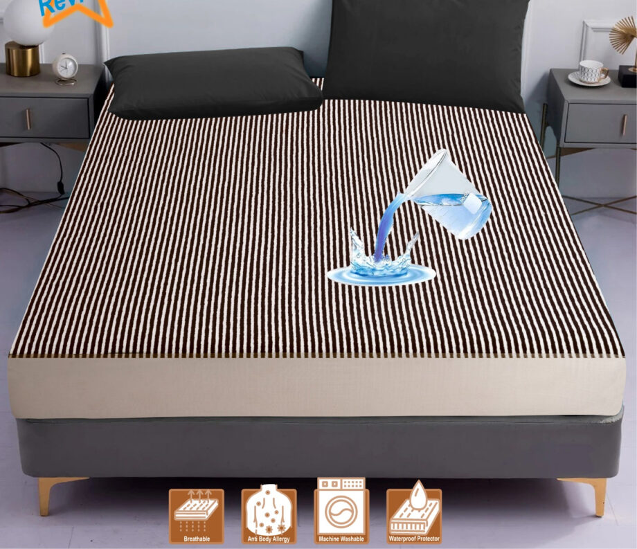 100% waterproof mattress protector cover is made of polish fabric,  (Random Color)