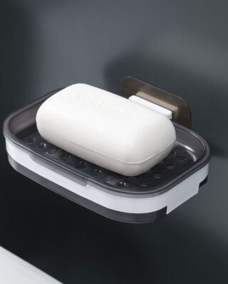 Wall Mounted Soap Holder with Draining Tray Holder For Bathroom | Bar, Holder Rack For Shower Wall, Kitchen, Bathroom(random color)