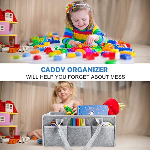 Baby Diaper Caddy Organizer Bag-Portable Storage Basket, Essential Bag (gray color) - Image 6