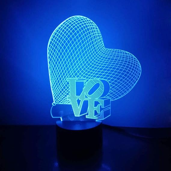 Mesmerizing 3D LOVE Heart LED Lamp – Perfect for Romantic Ambiance and Unique Décor - Image 5