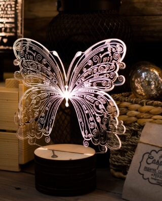 3D Butterfly Illusion Lamp – Beautiful Night Lamp, Decorative Piece, and Unique Gift