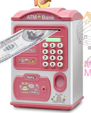 Piggy Bank Atm Children saving money box with password and fingerprint (random color)