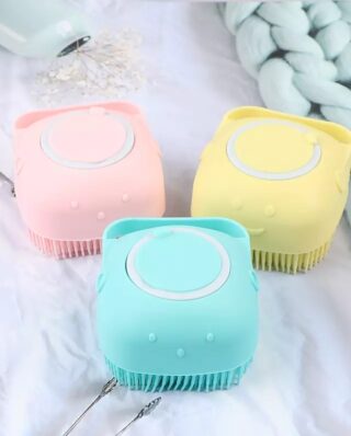 Silicone Bath and Body Shower Brush with Liquid Soap Dispenser (Random Color)