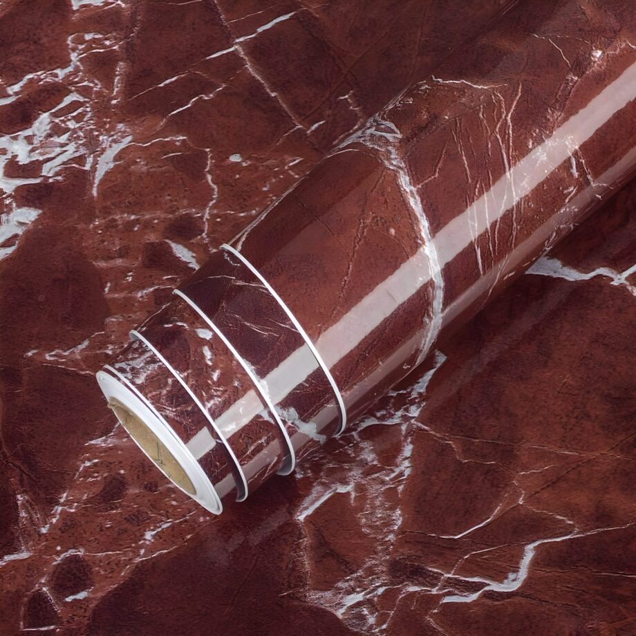 brown Marble Sheet Contact Paper for Wallpaper Covers Counter Top Peel and Stick Waterproof Wallpaper for Decor Kitchen Cabinets Island Table Furniture Wall