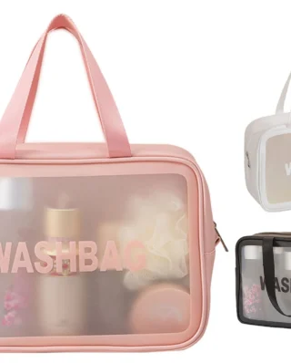 Travel Cosmetic Washbag Clear Case  Large Capacity Portable Cosmetic Makeup Pouch ( Random color)