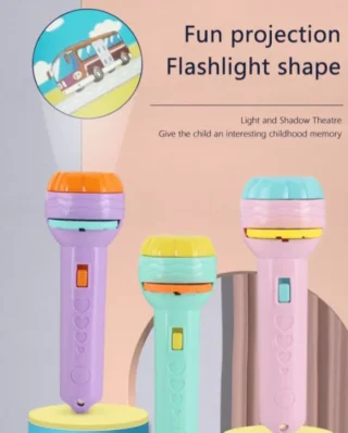 Slide Projector Torch Projection Light,Children's Flashlight Toy Projection Flashlight Early Education Picture Dinosaur Animal Pattern,Bedtime Night Light,