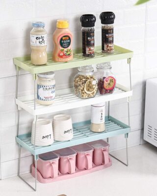 Folding Stack up shelf for spice jars Cabinet Shelves foldable Shelf Stand Spice Jars Rack Cupboard Storage Support Kitchen accessories Pantry Organizer