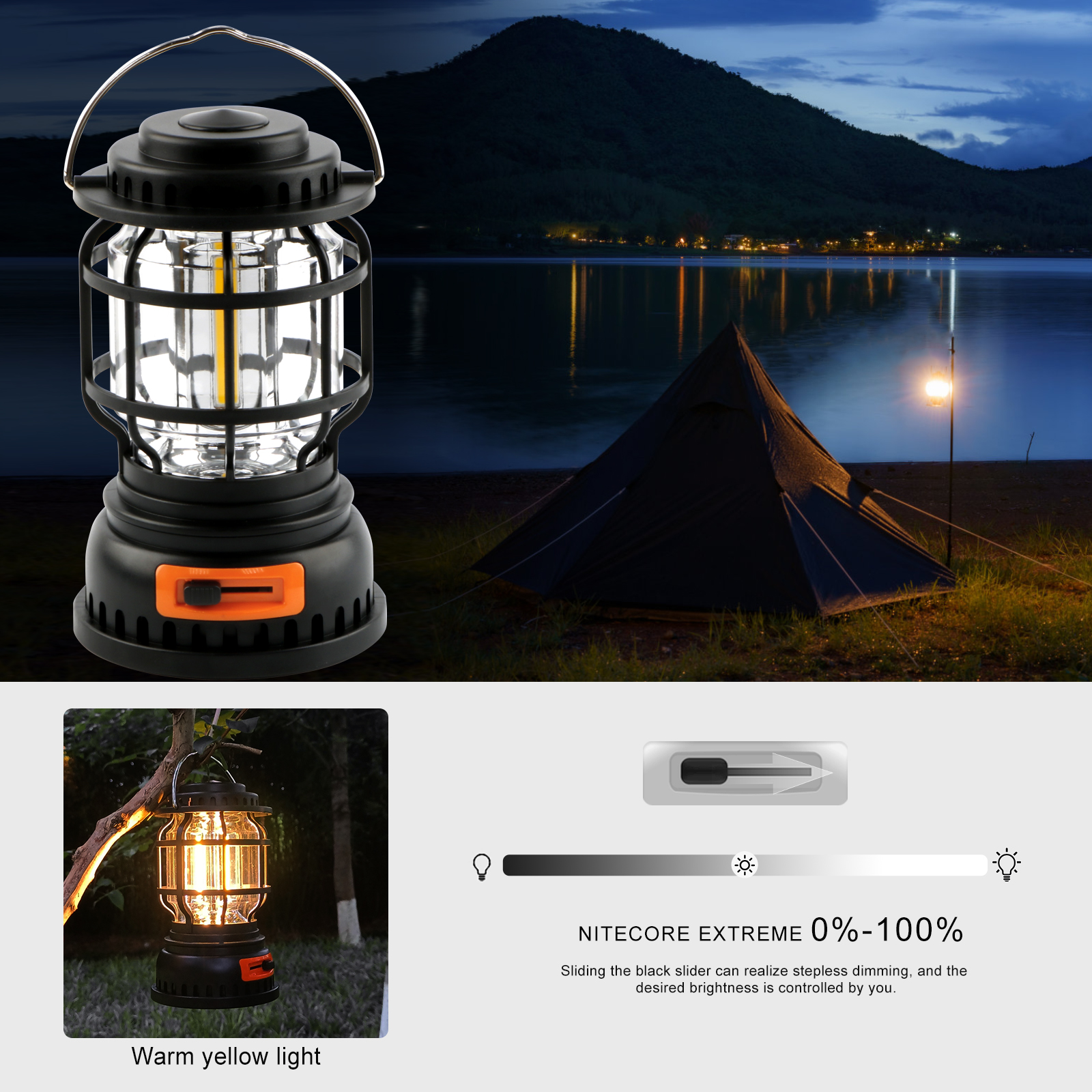 Sell Handle LED Camping Lantern Rechargeable Tent lamp solar powered camping lamp for outdoor(random color) - Image 8