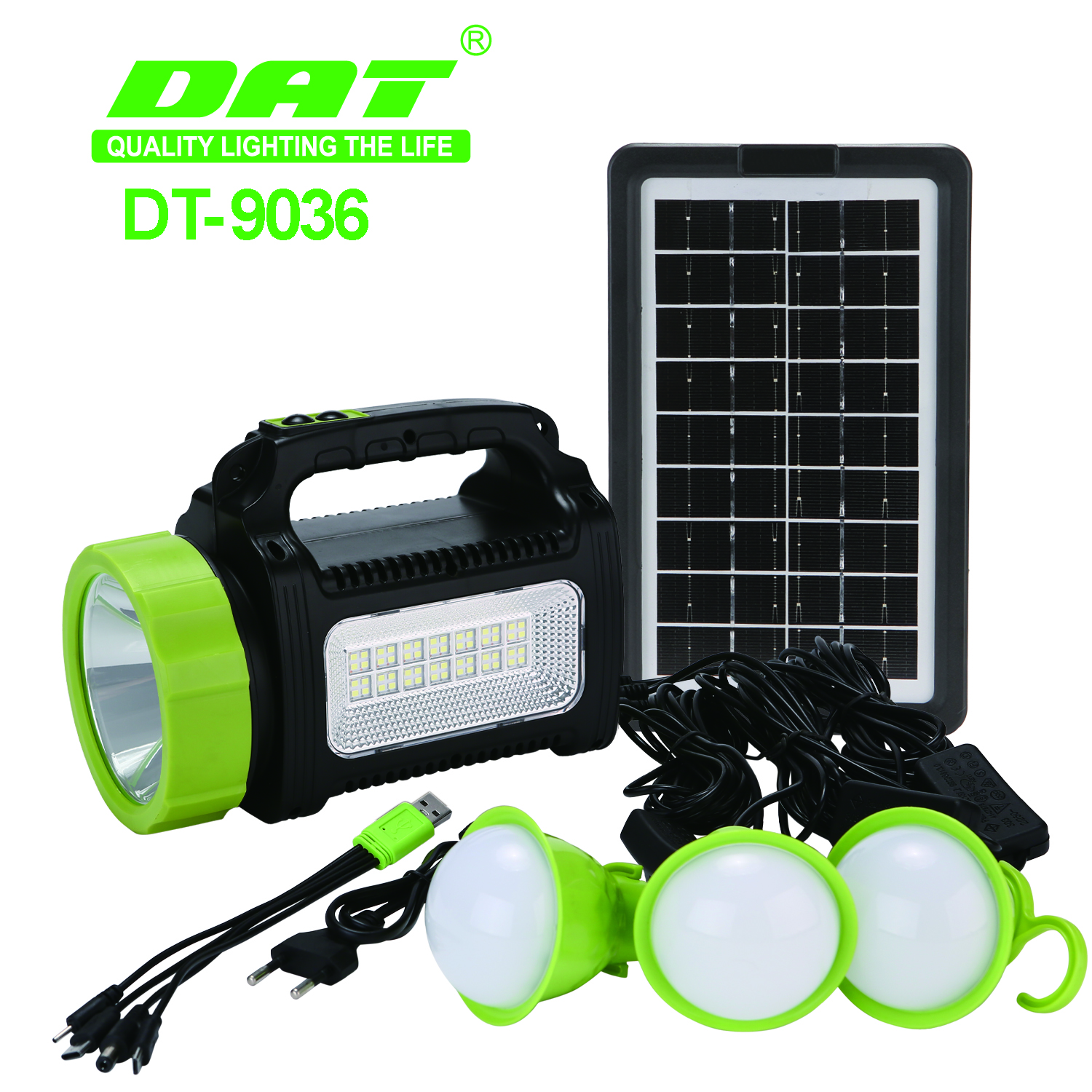 DT-9036 DAT solar lighting kits use for power shortage solar lighting system with light